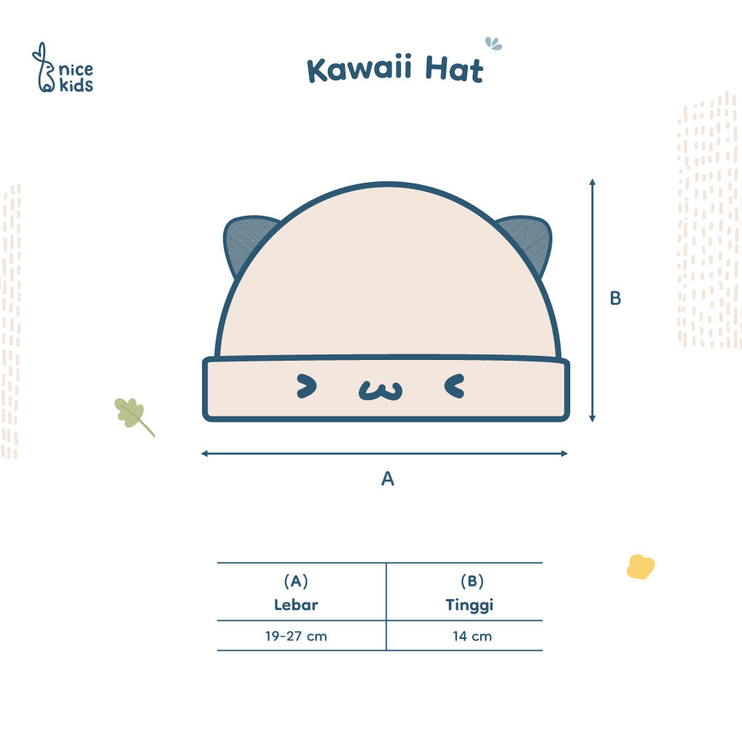 Nice Kids - Kawaii Hat Baby Topi Bayi Newborn Motif Kucing (All size 0-6 Bulan)