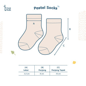 Nice Kids - Baby Socks - Pastel Socks (Kaos Kaki Bayi Unisex)