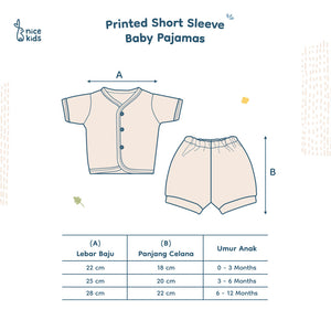 Printed Short Sleeve Baby Pajamas