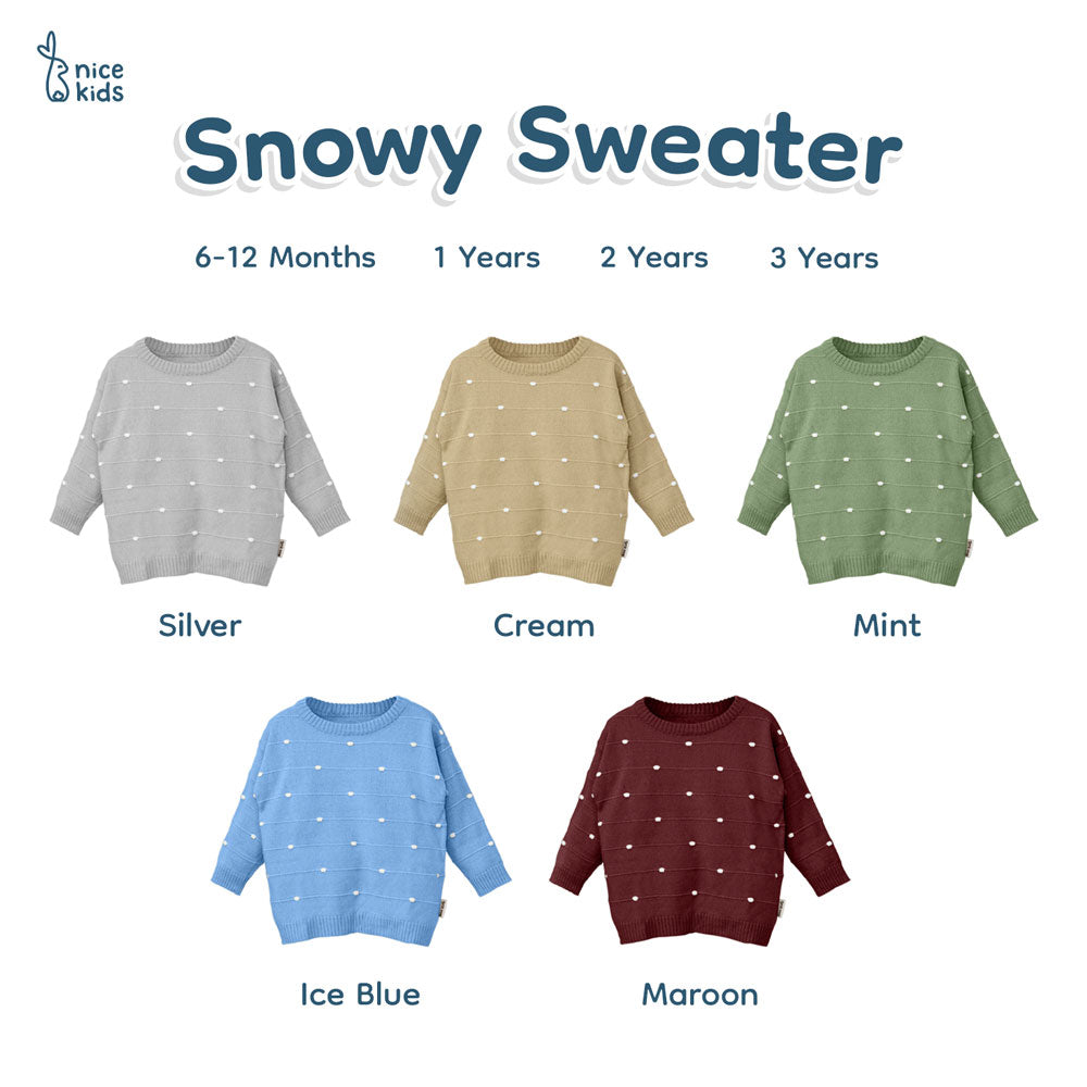 Nice Kids - Winter Snowy Knit Sweater Baby Unisex Baju Hangat Rajut Bayi Anak (6-12 Bulan - 4 Tahun)