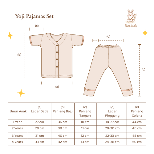 Nice Kids - Yoji Pajamas (Piyama Anak 1-4 Tahun)