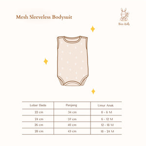 Nice Kids - Mesh Sleeveless Bodysuit - (Baju Bayi / Bodysuit Bayi)