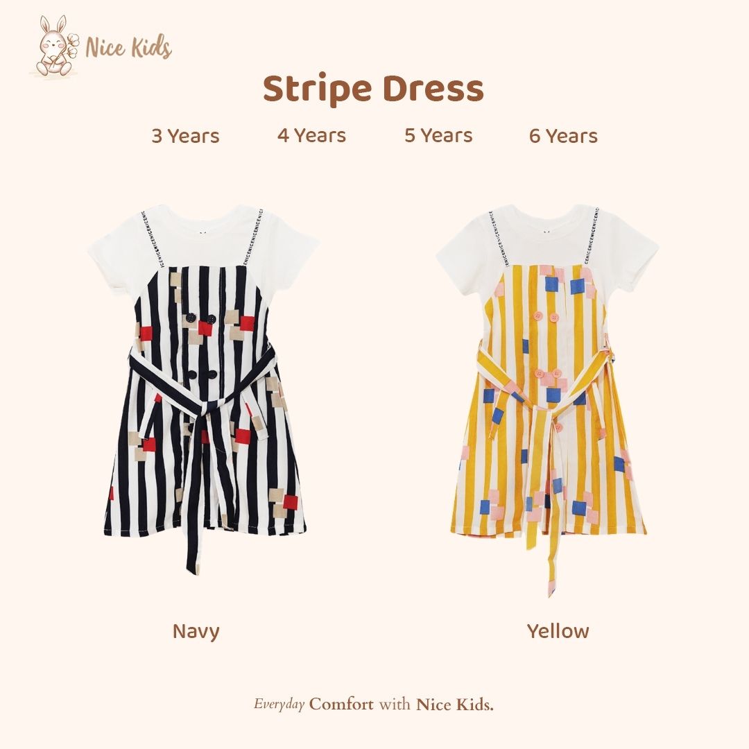 Nice Kids - Stripe Dress (dress anak casual)