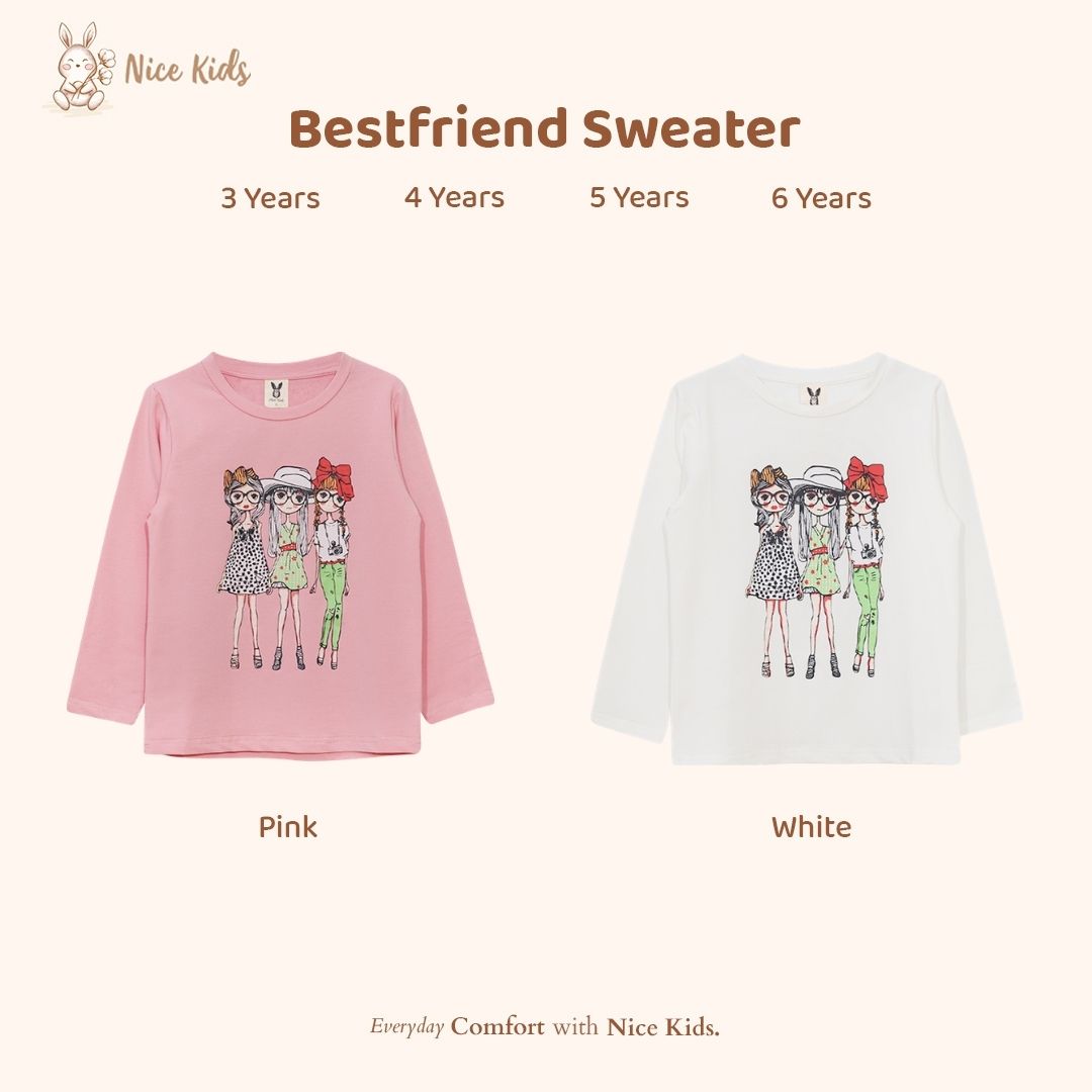 Nice Kids - Bestfriend Sweater (sweater anak ala korea, baju atasan anak)