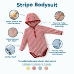 Load image into Gallery viewer, Nice Kids - Stripe Playsuit Baby (Baby Jumper Romper Onesies Bayi Baju Terusan 0-2 Tahun)
