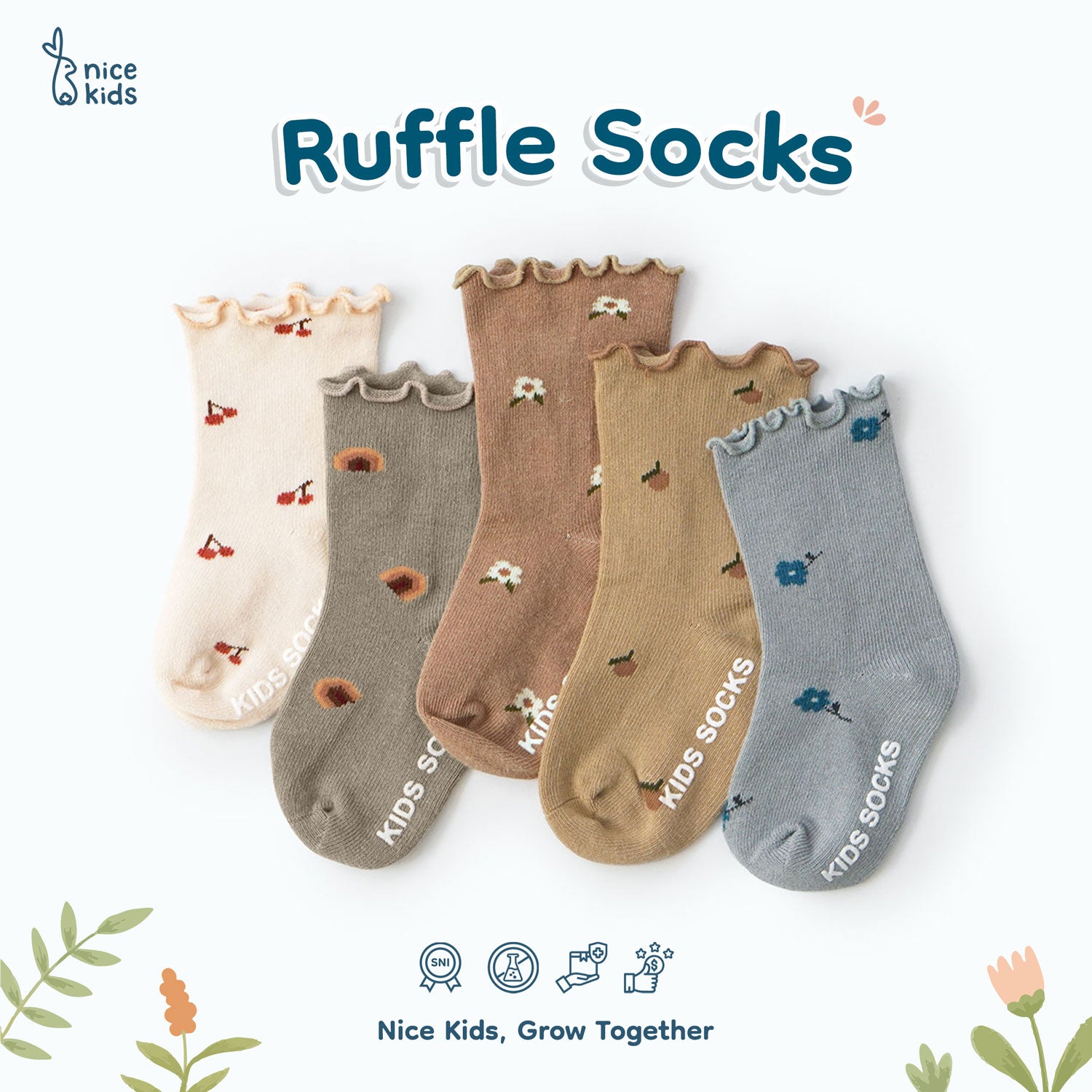 Nice Kids - Ruffle Socks (Kaos Kaki Anak 1-2 Tahun)