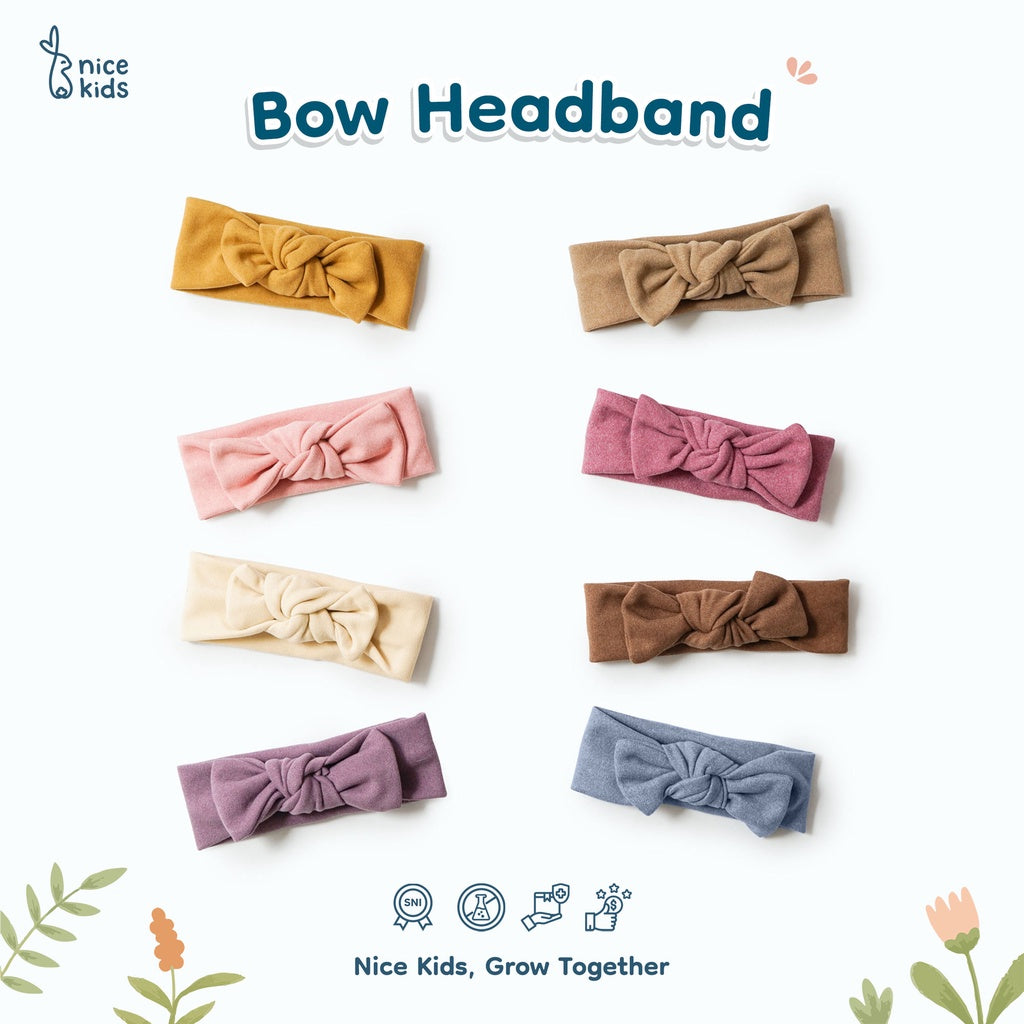 Nice Kids - Bandana Pita Bayi Bow Headband ribbon Baby (All size 0-3 Tahun)
